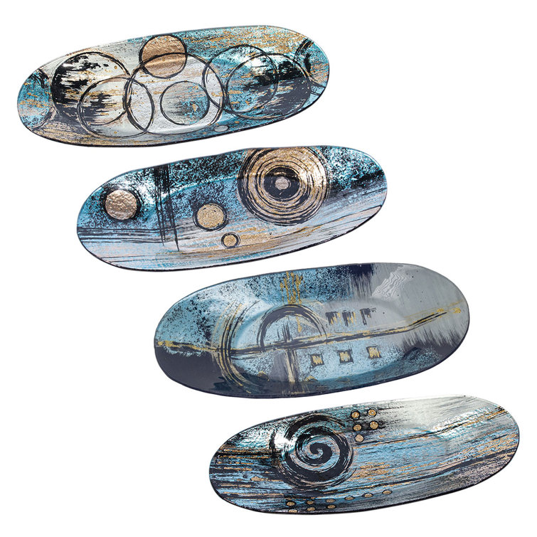 Borough Wharf Enochville Glass Decorative Plate Set of 4 Wayfair.co.uk